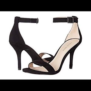 Pelle Moda Kacey Black Suede Heel Sandal